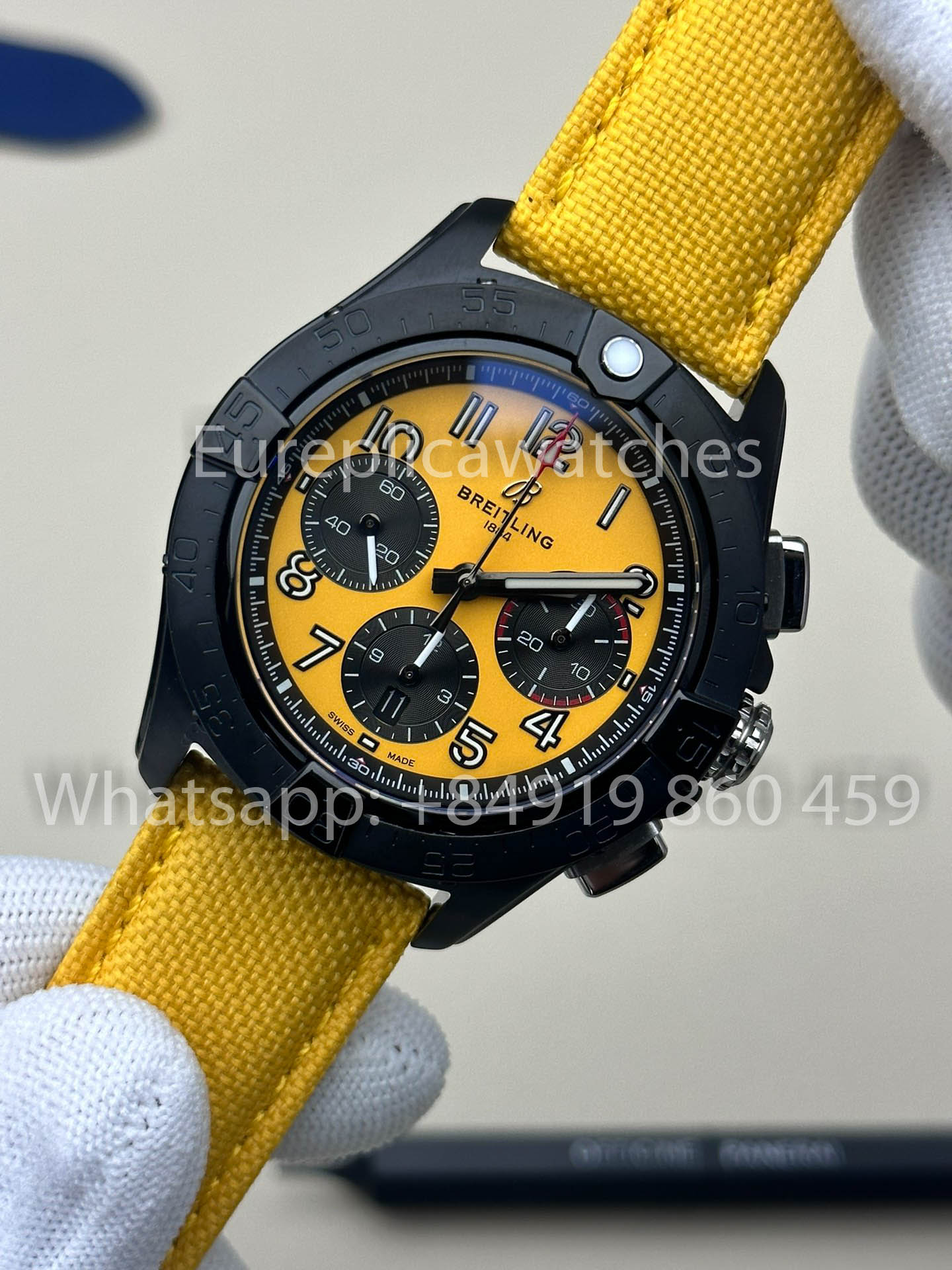 Breitling Avenger B01 Cronógrafo 44 Night Mission 1:1 Mejor clon BLS Factory Correa amarilla