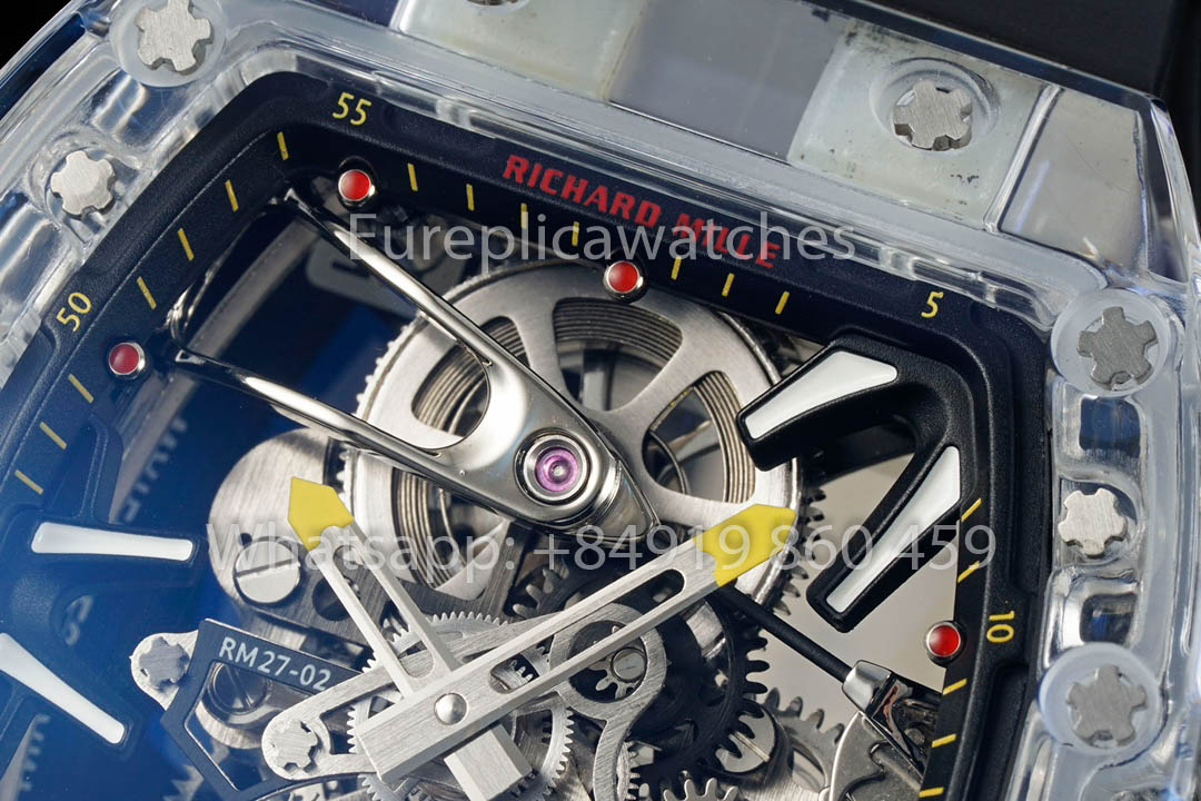 Richard Mille RM 56-02 Tourbillon 1:1 Mejor clon RM Factory Correa de caucho negra Versión más reciente