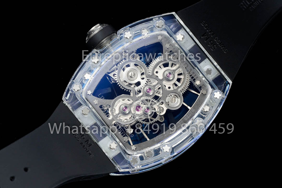 Richard Mille RM 56-02 Tourbillon 1:1 Mejor clon RM Factory Correa de caucho negra Versión más reciente