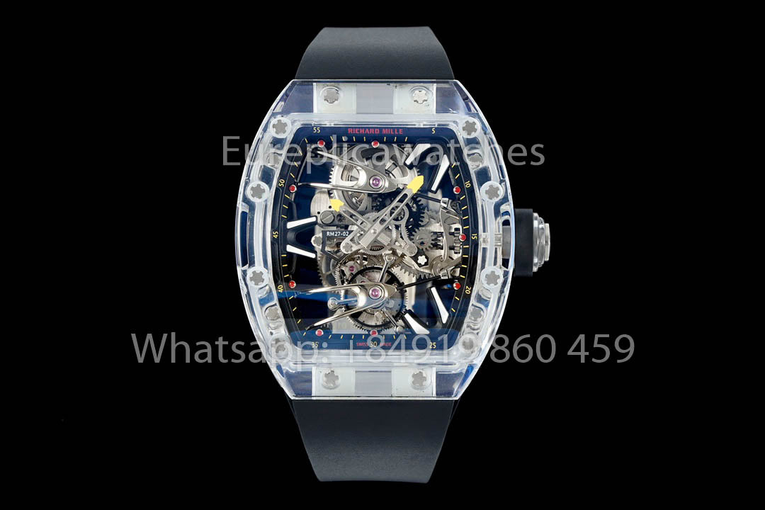 Richard Mille RM 56-02 Tourbillon 1:1 Mejor clon RM Factory Correa de caucho negra Versión más reciente