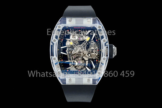 Richard Mille RM 56-02 Tourbillon 1:1 Miglior Clone RM Factory Cinturino in Gomma Nera Nuova versione