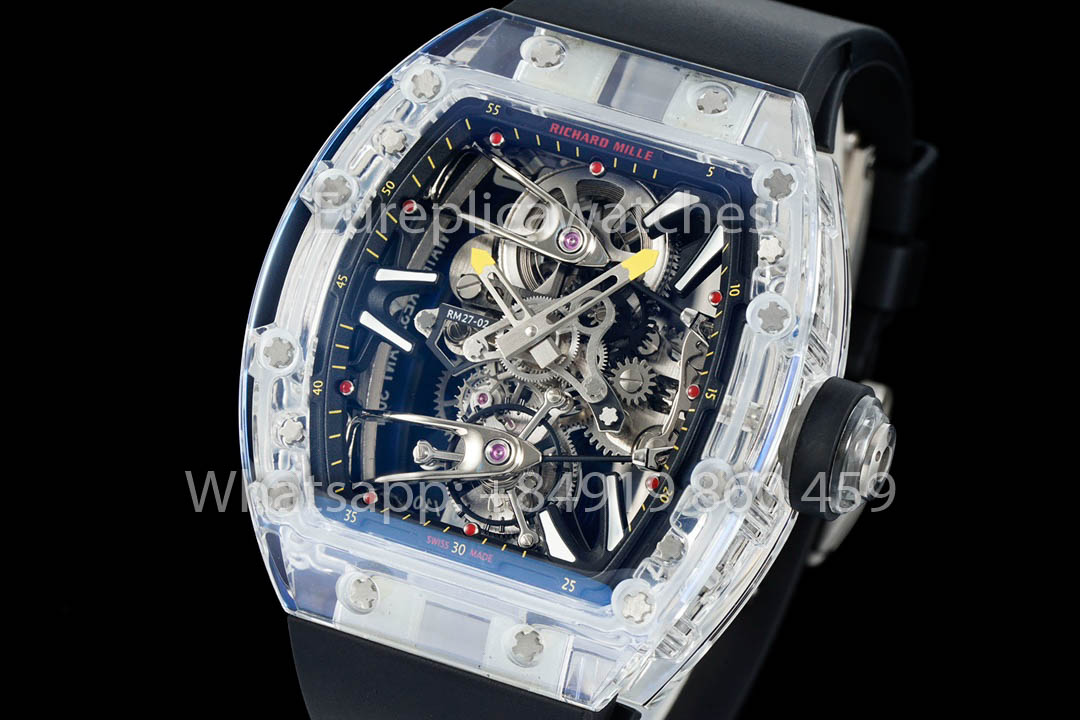 Richard Mille RM 56-02 Tourbillon 1:1 Mejor clon RM Factory Correa de caucho negra Versión más reciente