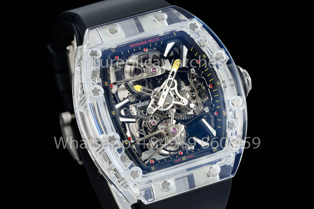 Richard Mille RM 56-02 Tourbillon 1:1 Mejor clon RM Factory Correa de caucho negra Versión más reciente