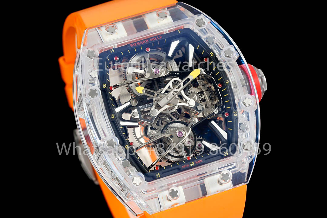 Richard Mille RM 56-02 Tourbillon 1:1 Miglior Clone RM Factory Cinturino in gomma arancione Versione più recente