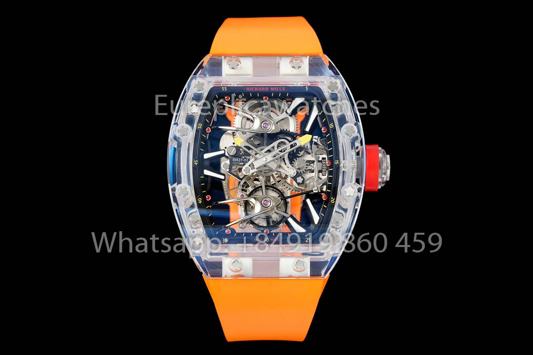 Richard Mille RM 56-02 Tourbillon 1:1 Miglior Clone RM Factory Cinturino in gomma arancione Versione più recente