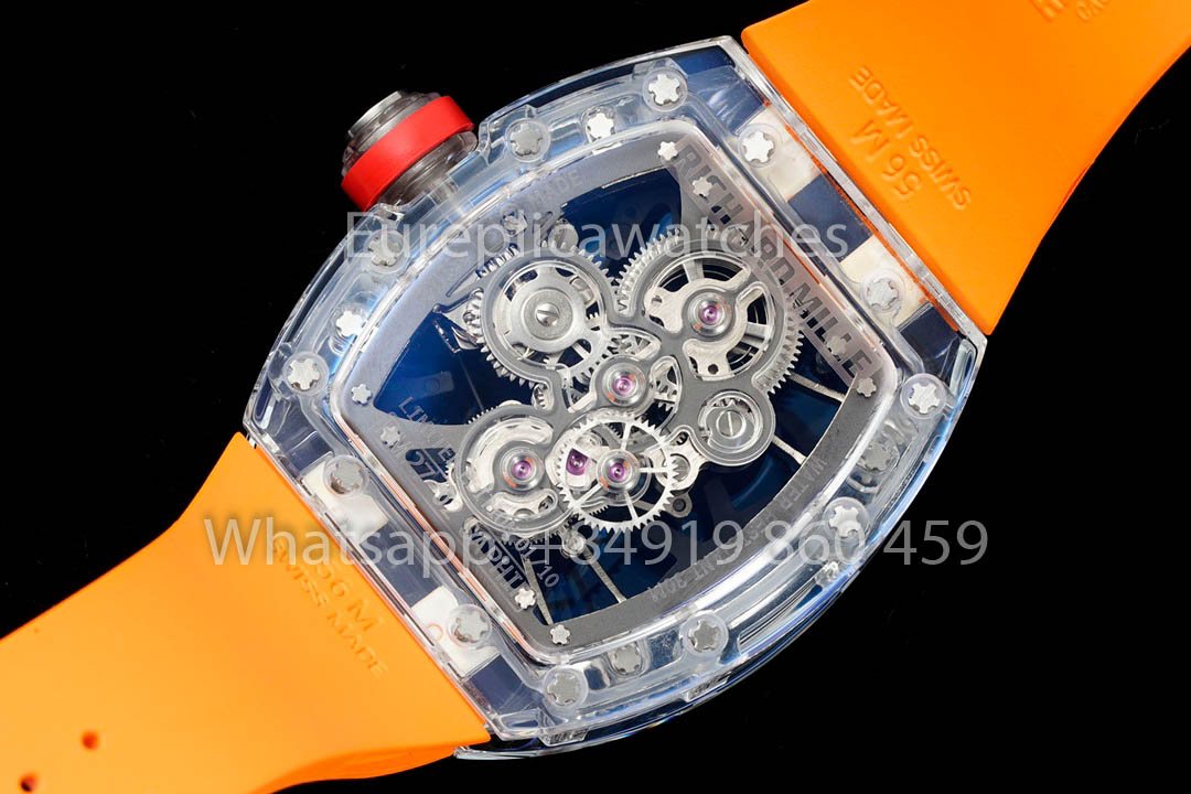 Richard Mille RM 56-02 Tourbillon 1:1 Miglior Clone RM Factory Cinturino in gomma arancione Versione più recente