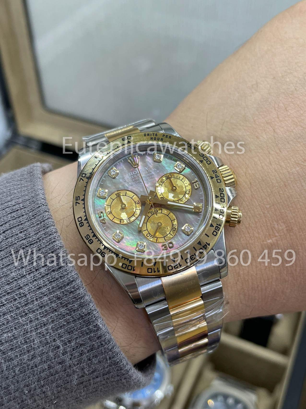 Rolex Cosmograph Daytona M116503-0007 Madreperla 1:1 Miglior Clone Contrappeso Oro e Argento