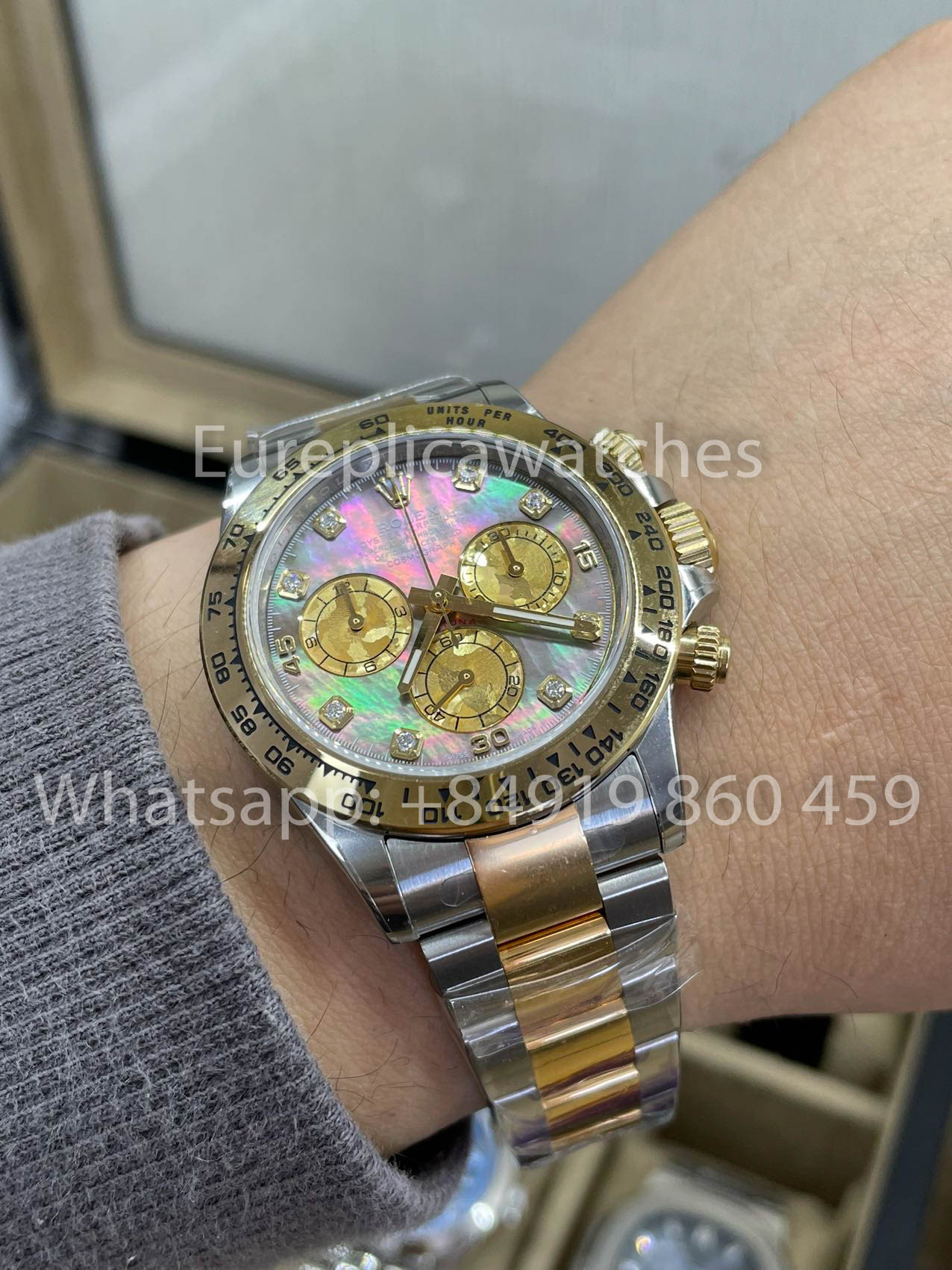 Rolex Cosmograph Daytona M116503-0007 Madreperla 1:1 Miglior Clone Contrappeso Oro e Argento