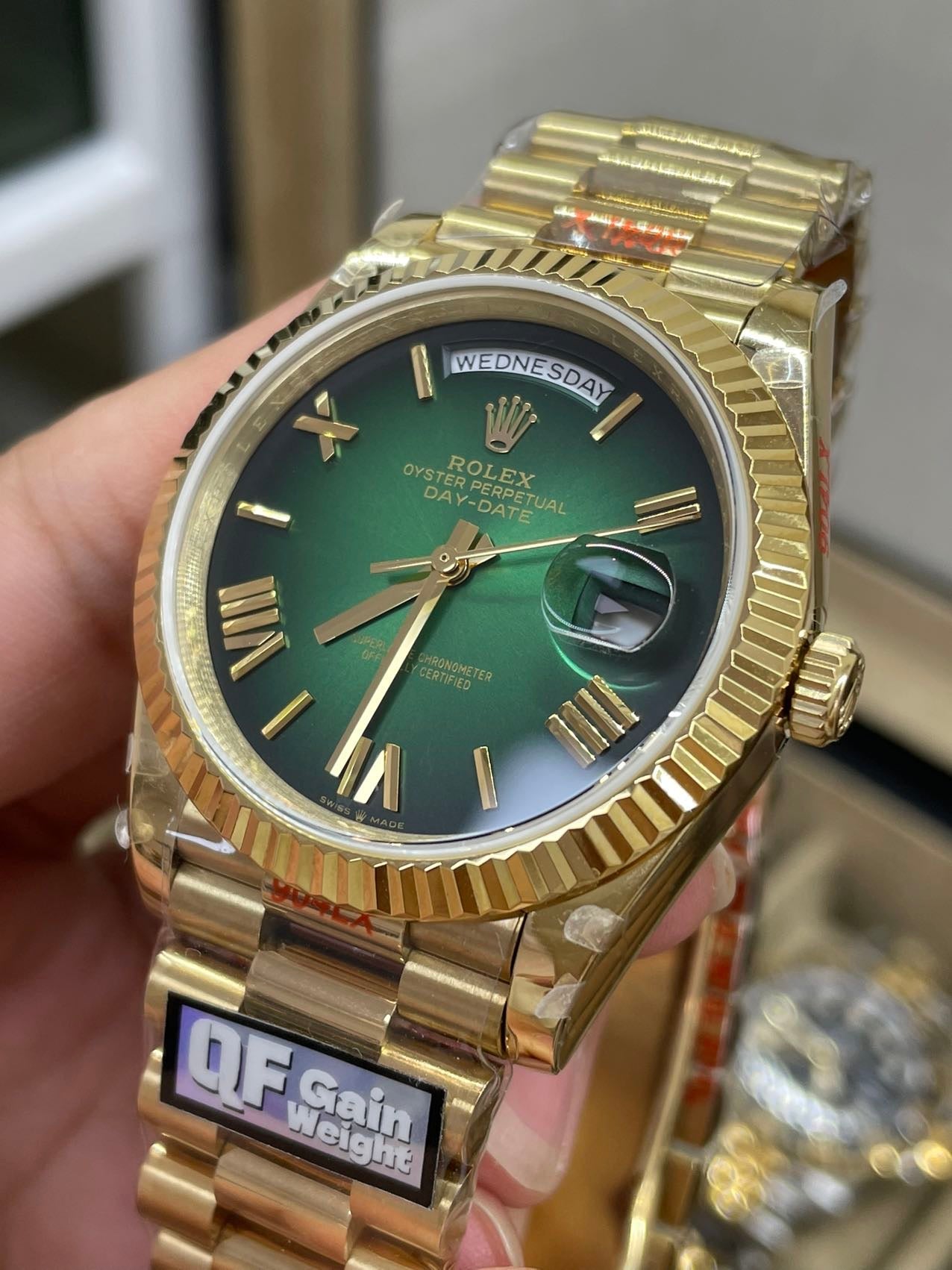 Rolex presenta il nuovo Day-Date 40mm con quadrante verde 2024 QF Factory 1:1 Best Edition 