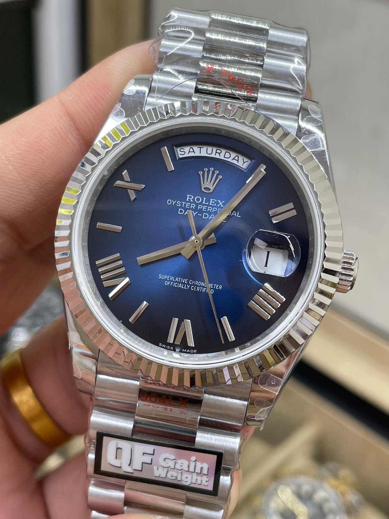 Rolex unveils the new Day-Date 40mm with a Blue Dial 2024 QF Factory 1:1 Best Edition