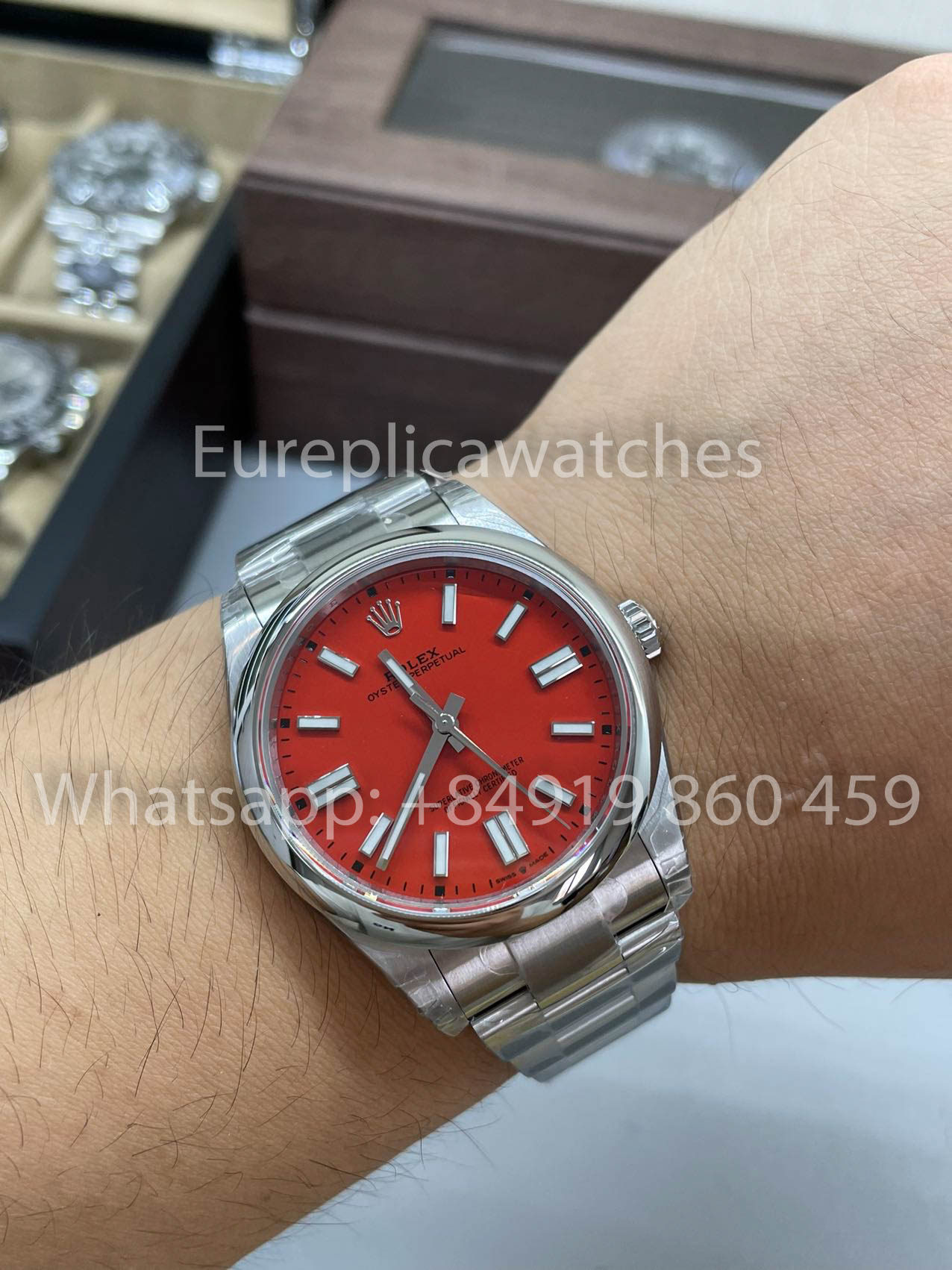 Rolex Oyster Perpetual M124300 41MM 1:1 Miglior Clone VS Quadrante Rosso di Fabbrica