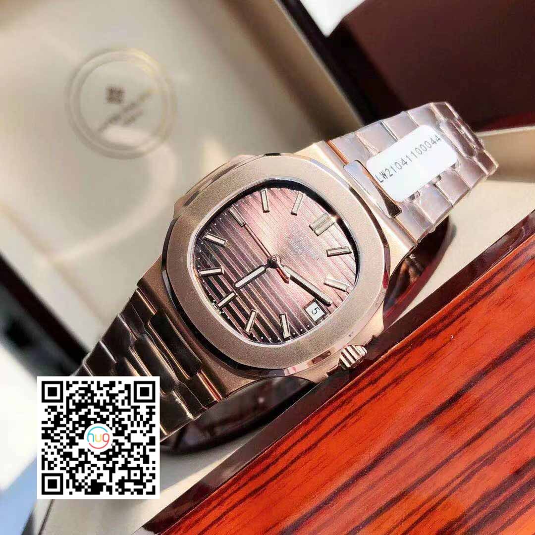 Patek Philippe Nautilus 5711/1R-001 –Wrapped 18k Rose Gold light red dial