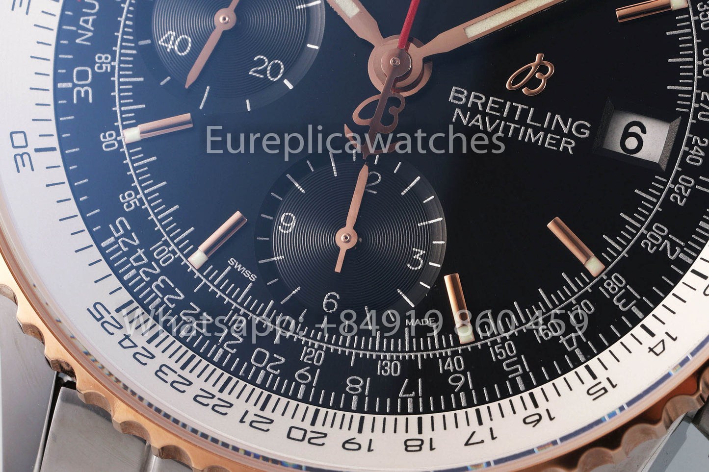 BREITLING Navitimer Chronograph A13324121B1X1 Quadrante Nero RG 1:1 Miglior Clone EF Factory