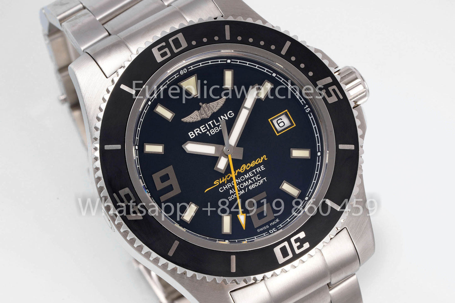 Breitling Superocean 44 A17391  1:1 Best Clone Stainless Steel EF Factory Yellow Hands