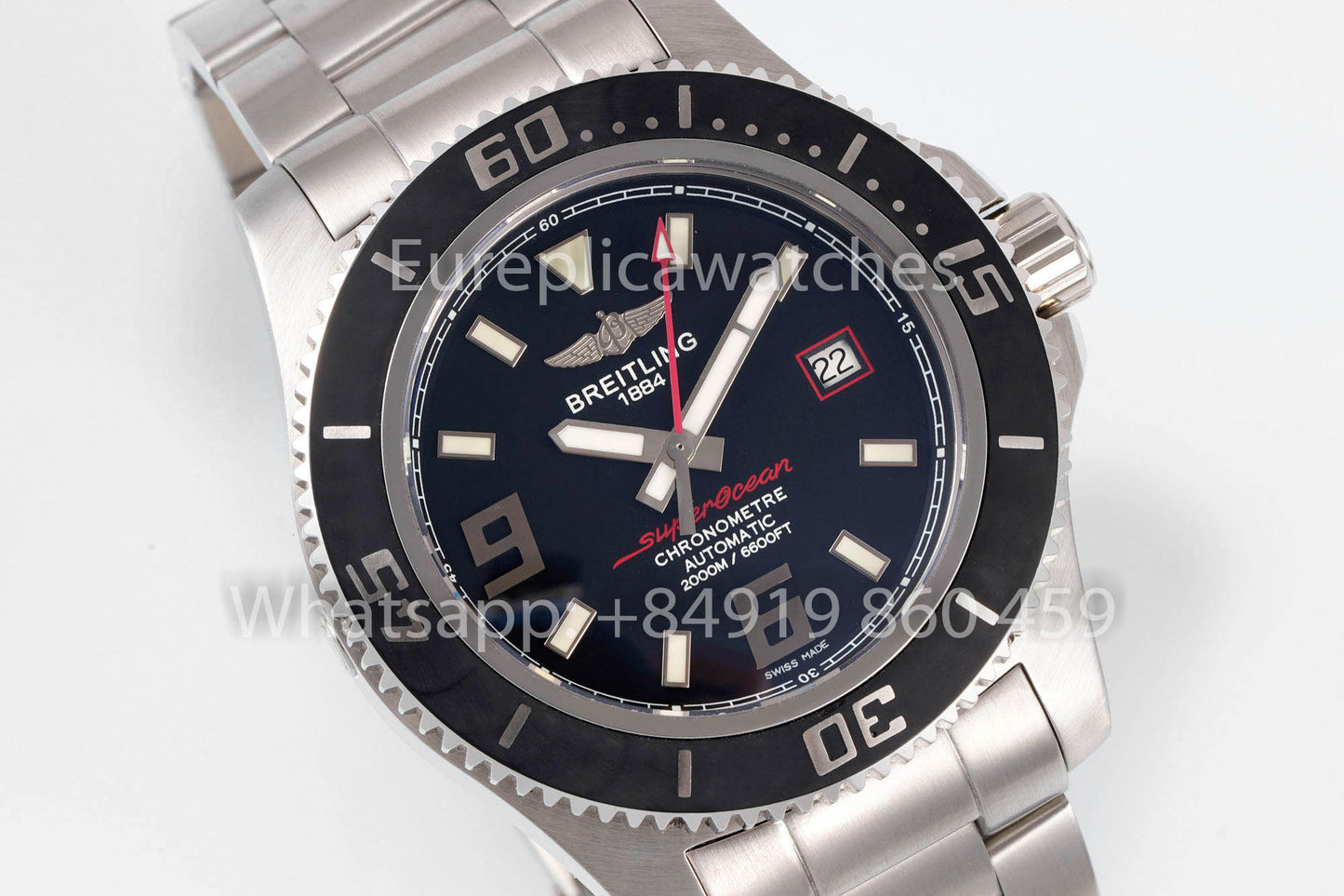 Breitling Superocean 44 A17391 1:1 Mejor clon de acero inoxidable EF Factory con agujas rojas