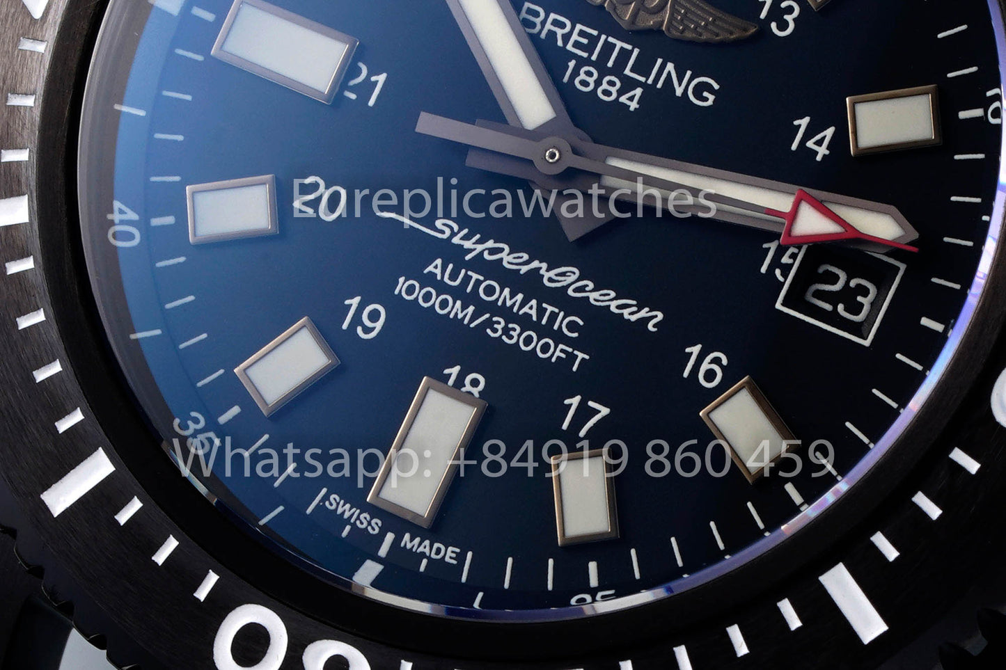 Breitling Superocean M17393131B1S1 Correa de caucho Esfera negra 1:1 Mejor clon EF Factory