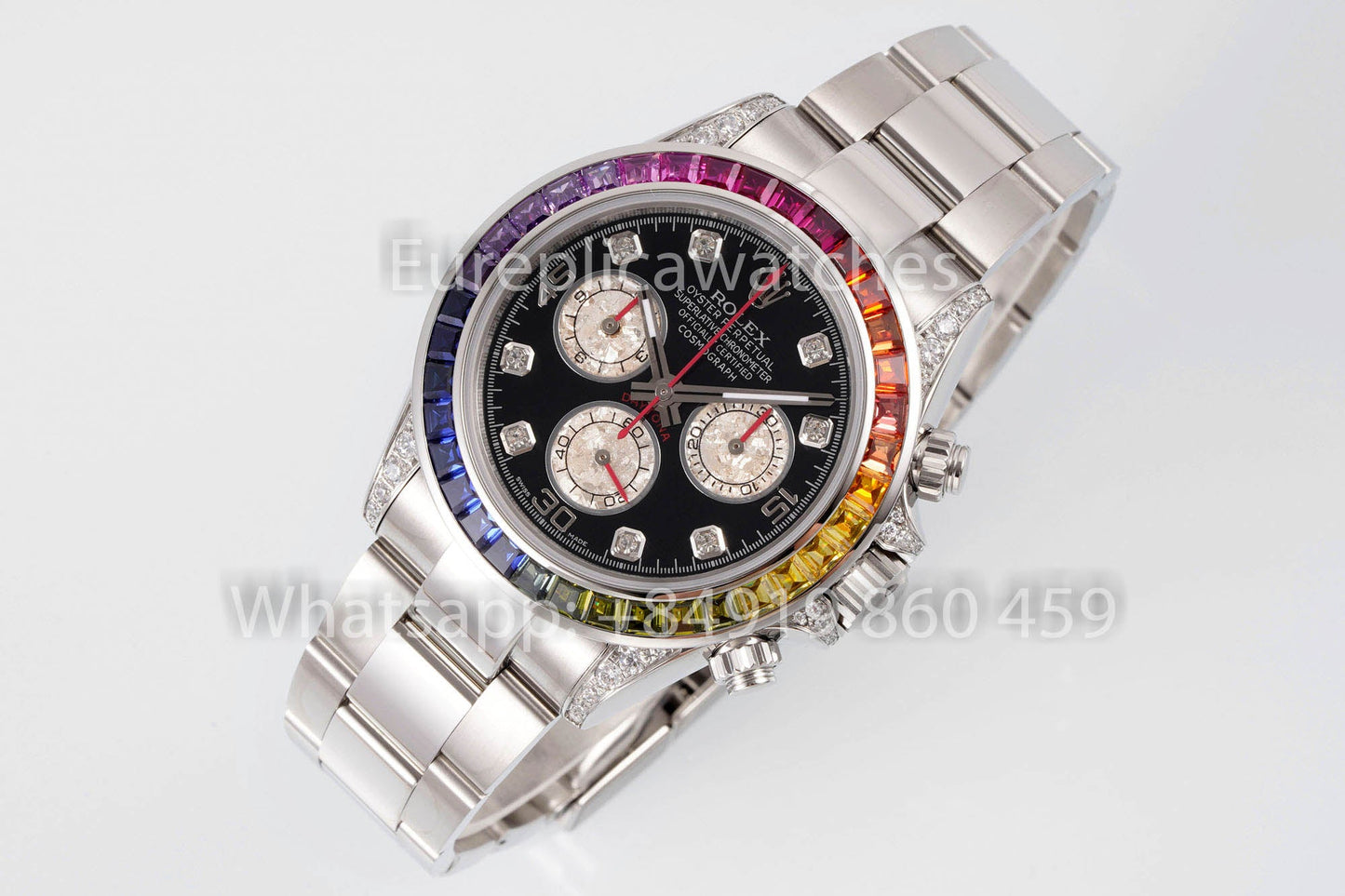 Rolex Daytona Rainbow Black Dial 40mm 1:1 Miglior Clone EF Factory Argento SS