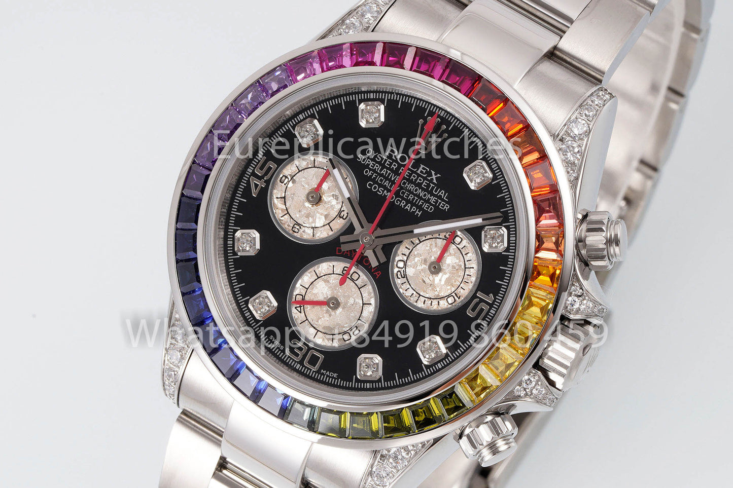 Rolex Daytona Rainbow Black Dial 40mm 1:1 Miglior Clone EF Factory Argento SS