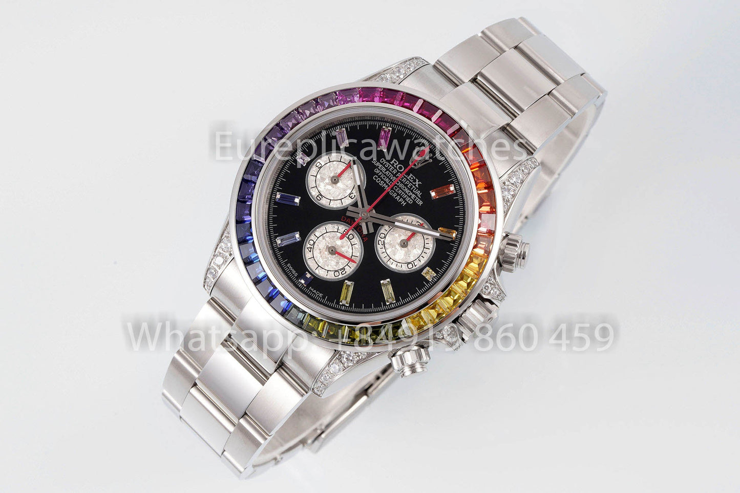 Rolex Daytona Rainbow Diamond Dial Black Dial 40mm 1:1 Best Clone EF Factory SS