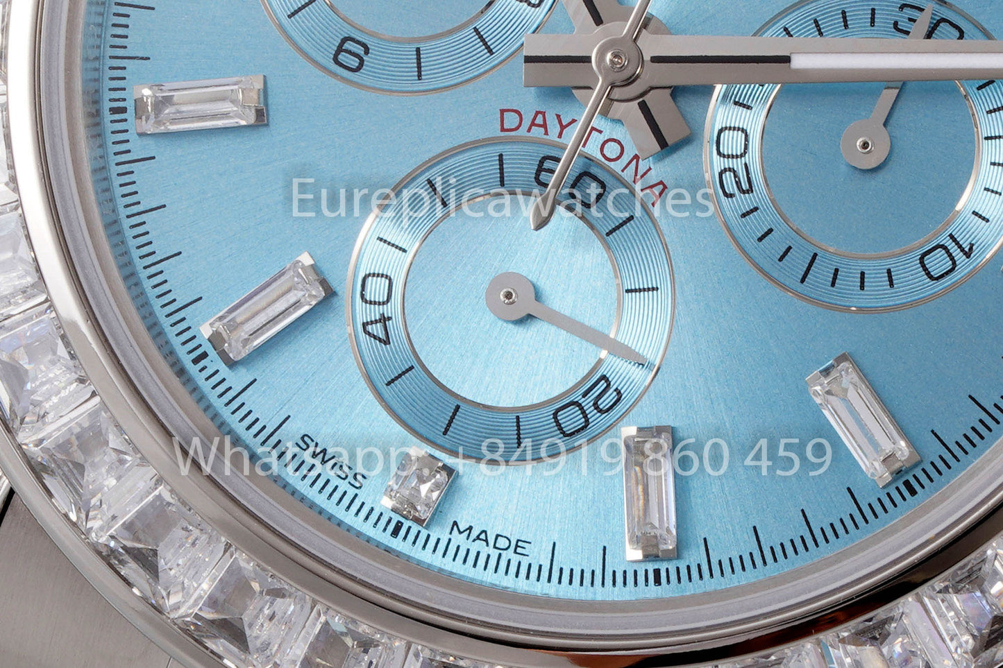 Rolex Daytona Rainbow Ice Blue Dial 40 mm 1:1 Mejor clon EF Factory Correa de caucho SS