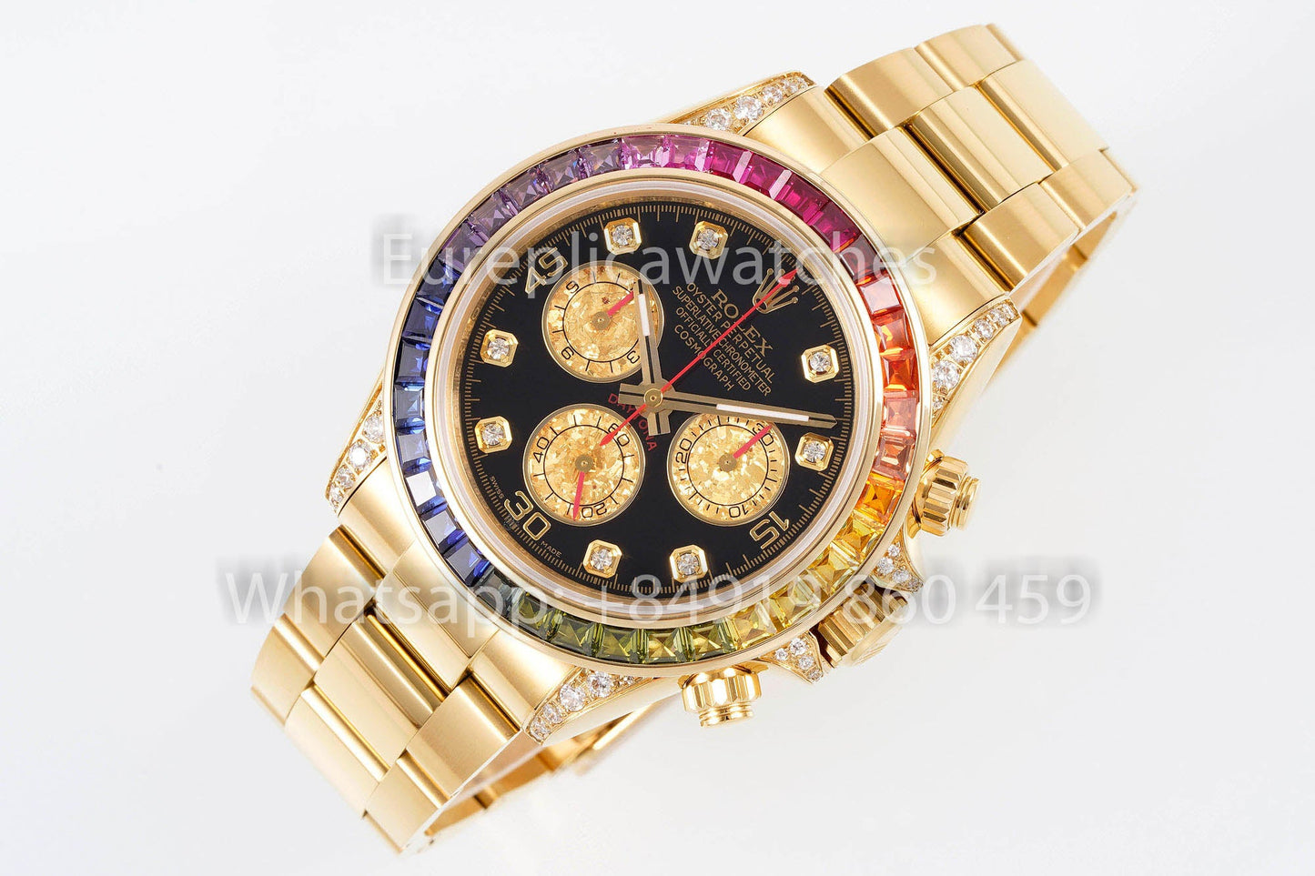 Rolex Daytona Rainbow Diamond Dial Oro amarillo 40 mm 1:1 Mejor clon EF Factory SS