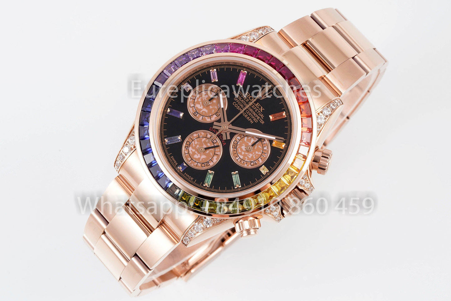 Rolex Daytona Rainbow Sundust Dial Oro Rosa 40mm 1:1 Miglior Clone EF Factory SS