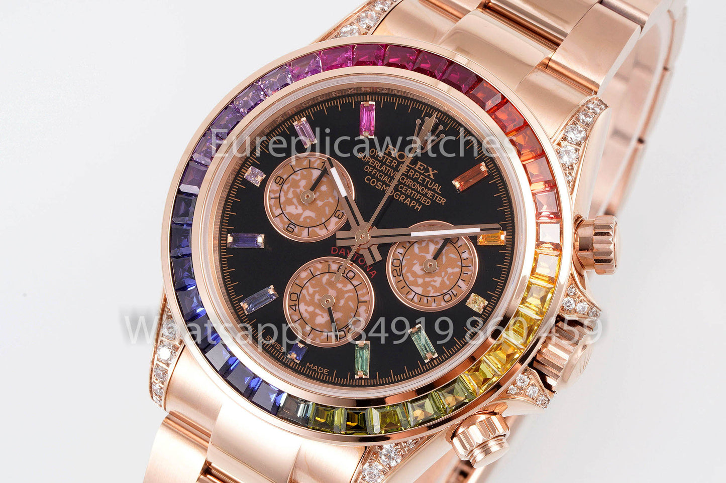 Rolex Daytona Rainbow Sundust Dial Oro Rosa 40mm 1:1 Miglior Clone EF Factory SS