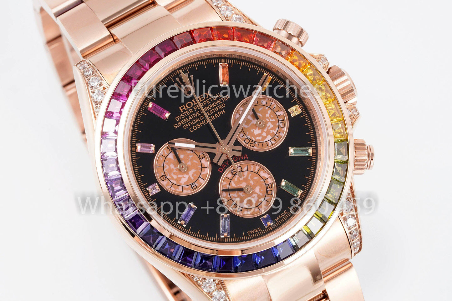 Rolex Daytona Rainbow Sundust Dial Oro Rosa 40mm 1:1 Miglior Clone EF Factory SS