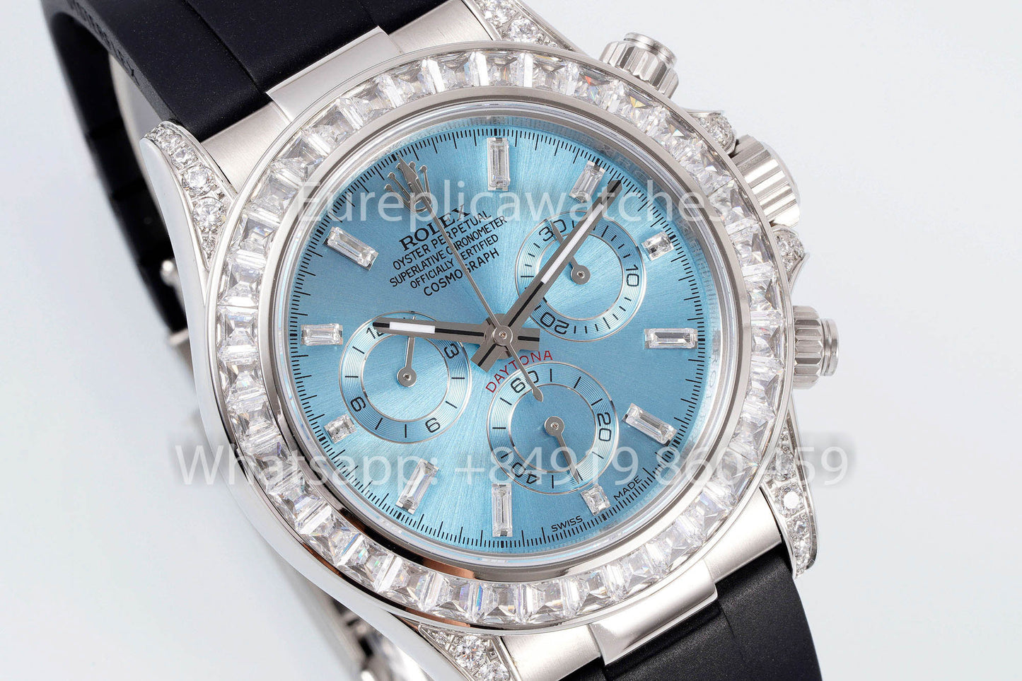 Rolex Daytona Rainbow Ice Blue Dial 40 mm 1:1 Mejor clon EF Factory Correa de caucho