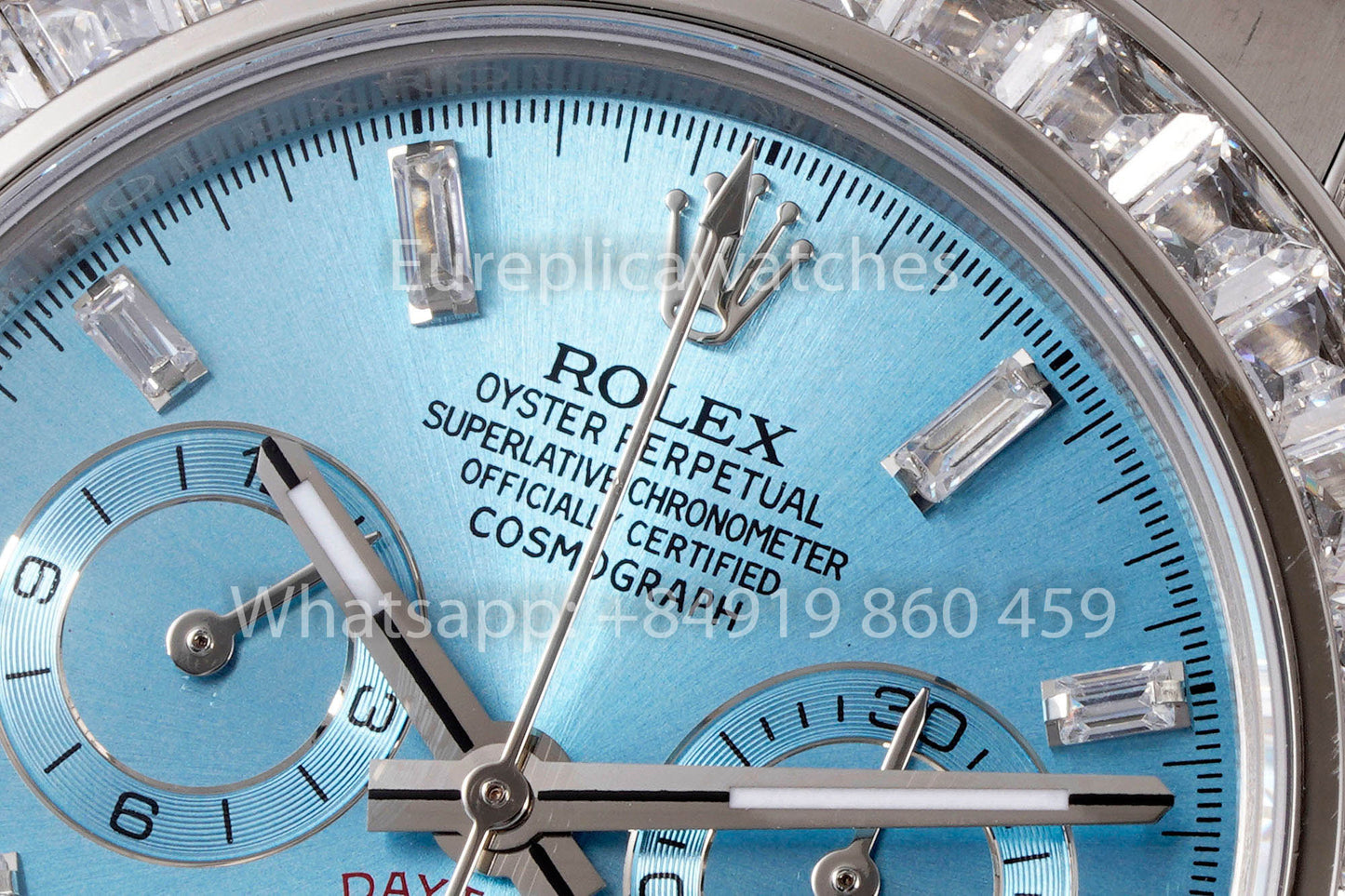 Rolex Daytona Rainbow Ice Blue Dial 40 mm 1:1 Mejor clon EF Factory Correa de caucho