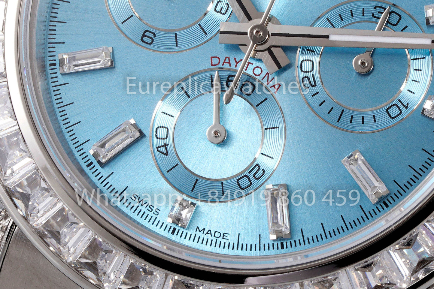 Rolex Daytona Rainbow Ice Blue Dial 40 mm 1:1 Mejor clon EF Factory Correa de caucho