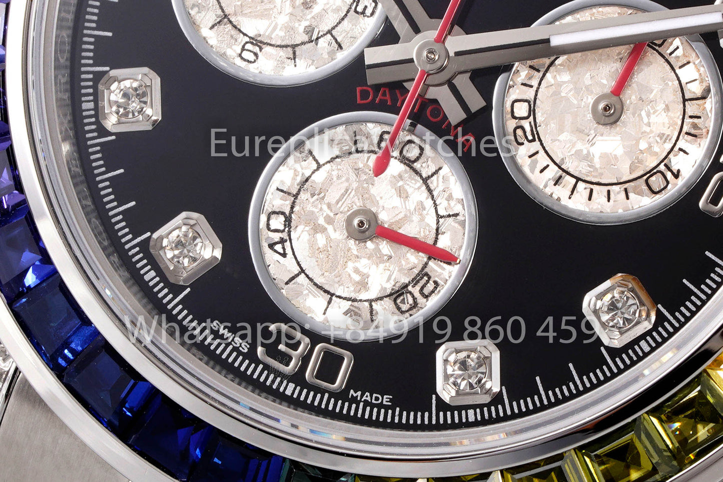 Rolex Daytona Rainbow Diamond Dial Black Dial 40mm 1:1 Best Clone EF Factory Stainless Steel