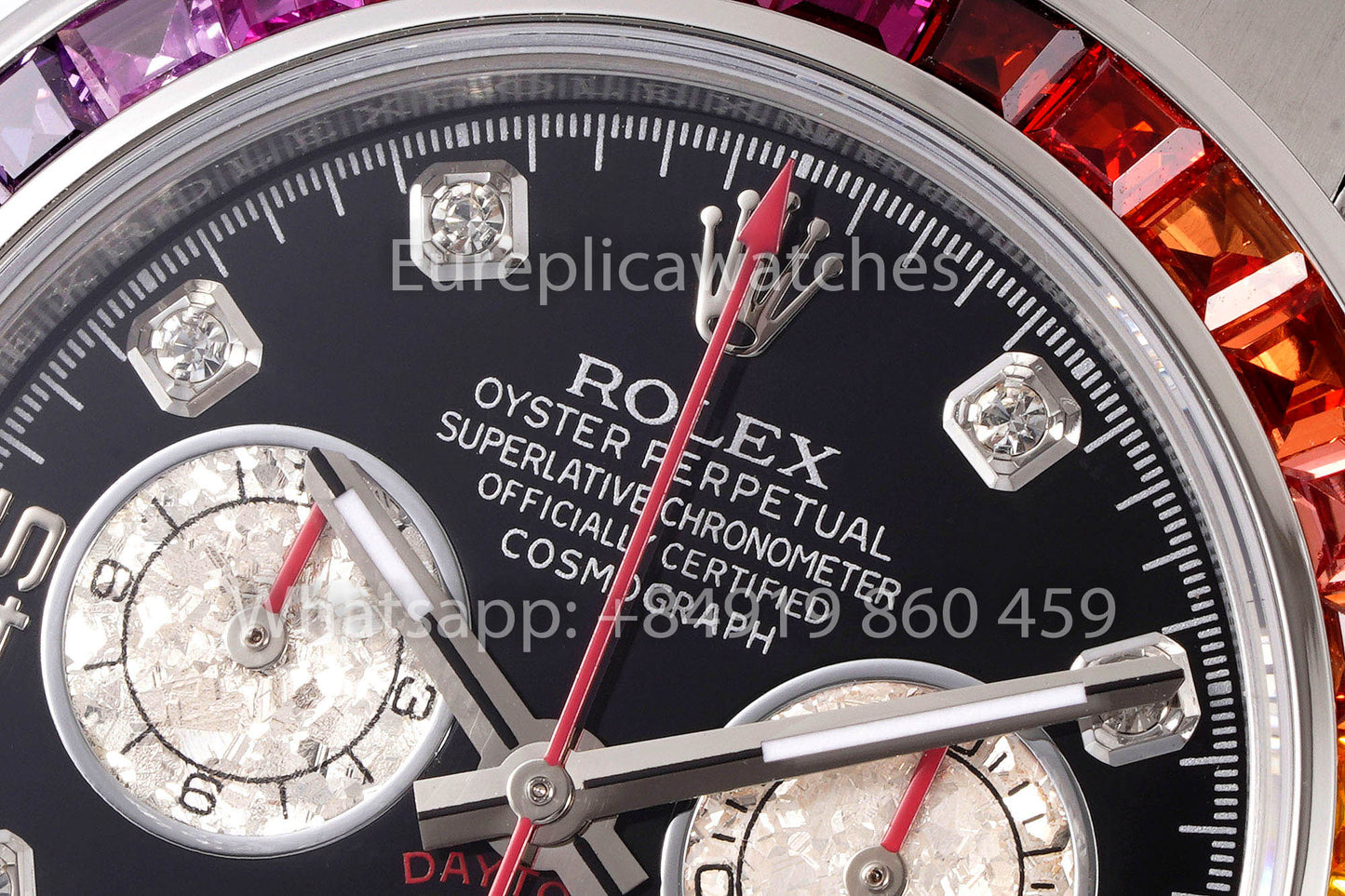 Rolex Daytona Rainbow Diamond Dial Esfera negra 40 mm 1:1 Mejor clon EF Factory Acero inoxidable