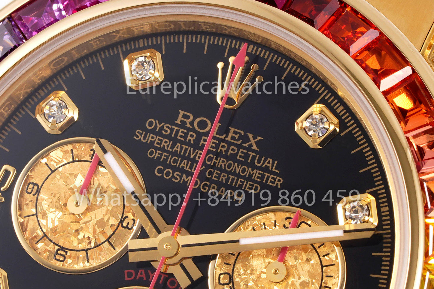 Rolex Daytona Rainbow Diamond Dial Oro giallo 40mm 1:1 Miglior clone EF Factory Quadrante giallo