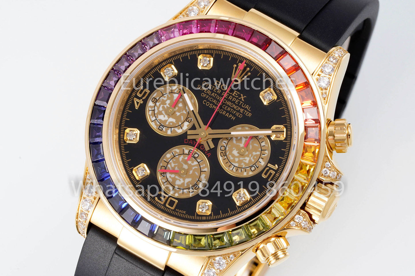 Rolex Daytona Rainbow Diamond Dial Oro amarillo 40 mm 1:1 Mejor clon EF Factory