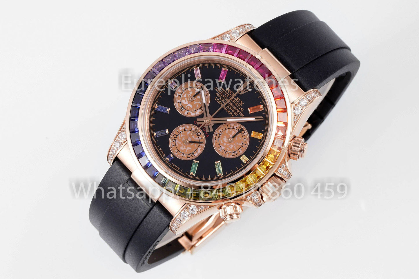 Rolex Daytona Rainbow Sundust Dial Rose Gold 40mm 1:1 Best Clone  EF Factory