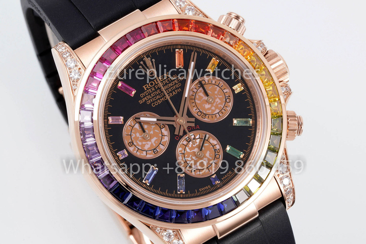 Rolex Daytona Rainbow Sundust Dial Rose Gold 40mm 1:1 Best Clone  EF Factory