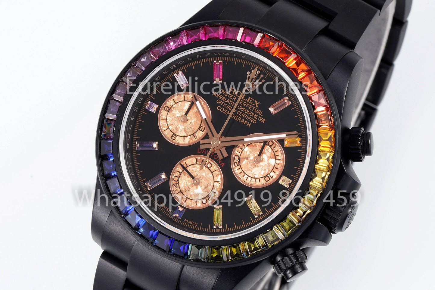 Rolex Daytona Blacken Raibow  Black 1:1 Best Clone Stainless Steel Strap