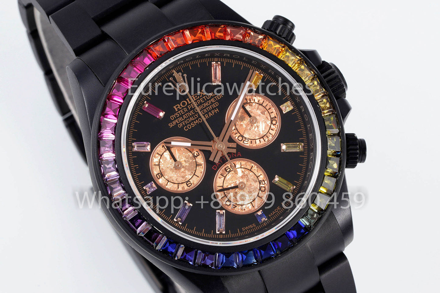 Rolex Daytona Blacken Raibow  Black 1:1 Best Clone Stainless Steel Strap