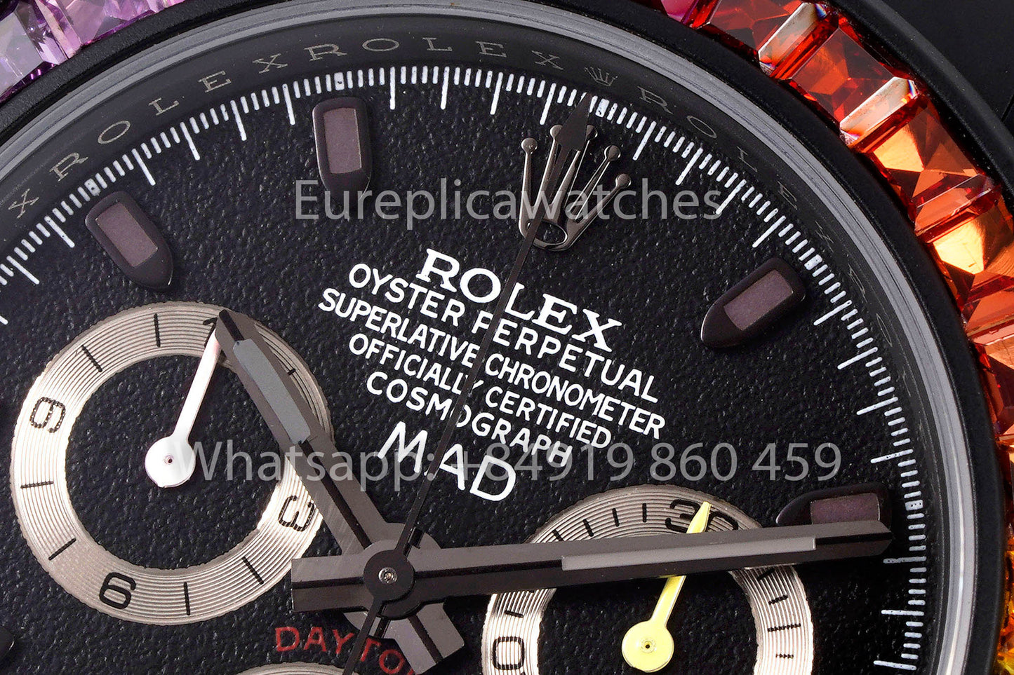 Rolex Daytona Blacken Raibow MAD 1:1 Best Clone Stainless Steel Strap