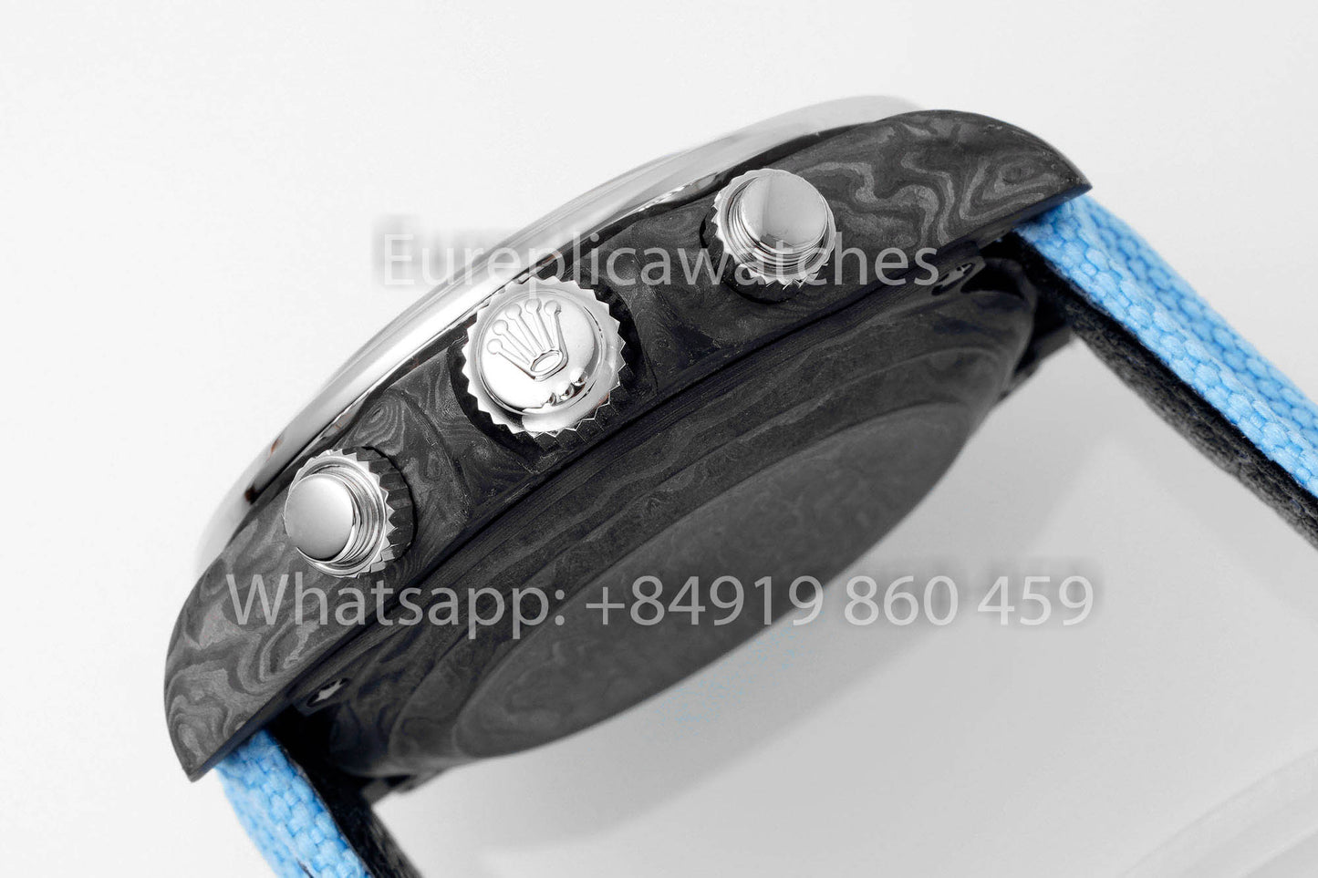 Rolex Daytona Carbon Case Rainbow Blue 1:1 Miglior Clone Diw Cinturino Velcro Personalizzato