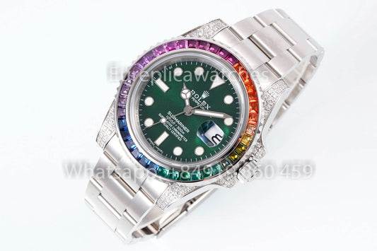 Rolex Submariner Rainbow Green Dial 1:1 Miglior Clone EF Factory 3135 Movement