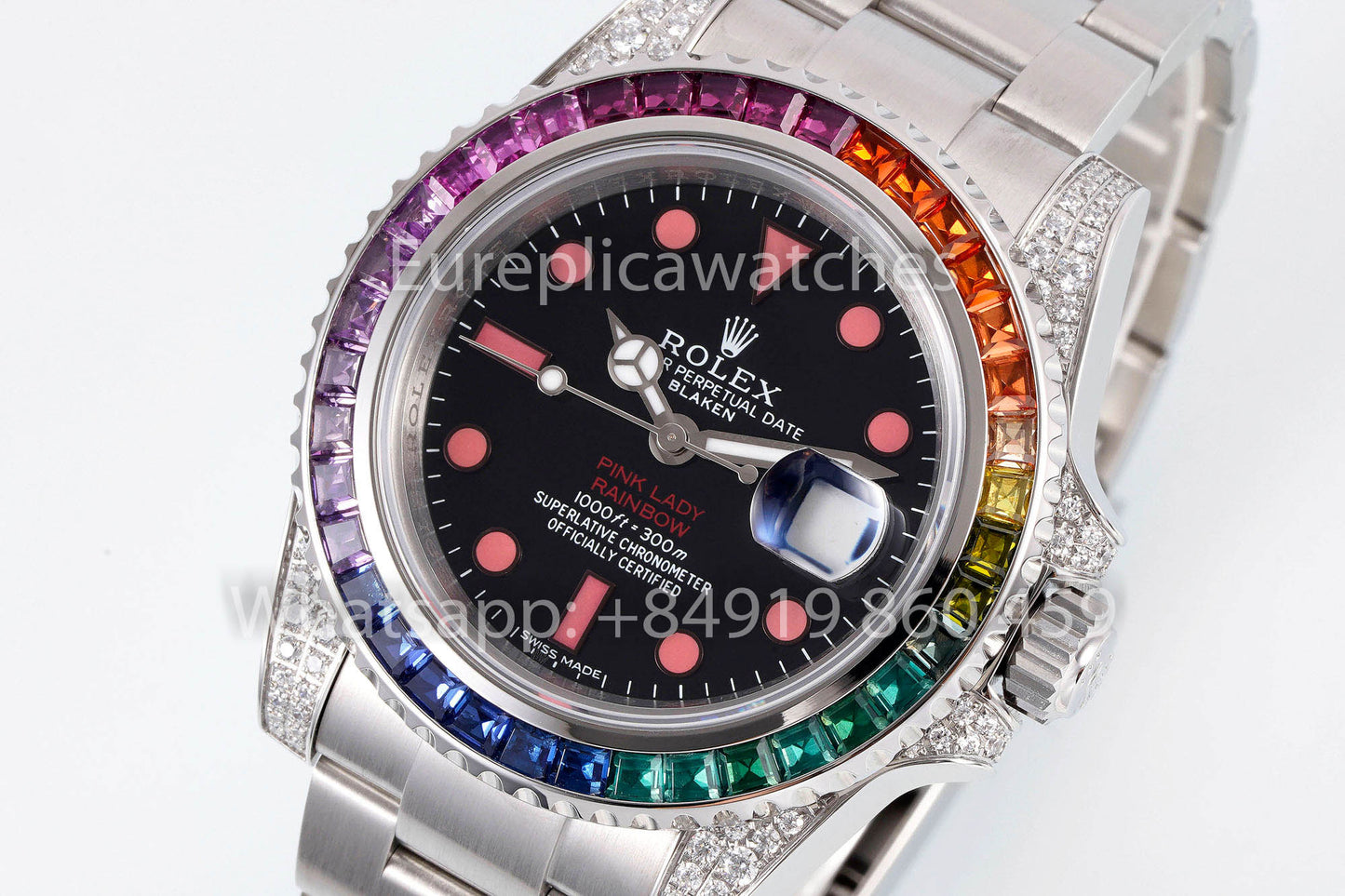 Rolex Submariner Pink Lady Rainbow 1:1 Best Clone EF Factory 3135 Movement