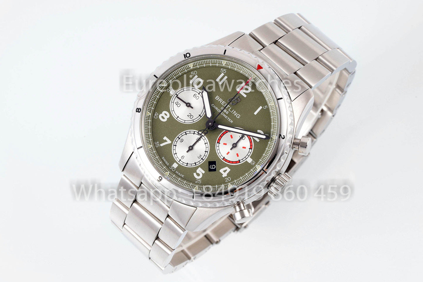 Breitling Aviator 8 Ab01192a1l1a1 Esfera verde 1:1 Mejor clon EF Factory Acero inoxidable