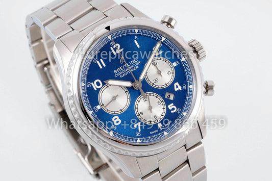 Breitling Aviator 8 AB01194A1B1X1 Esfera azul 1:1 Mejor clon EF Factory Acero inoxidable