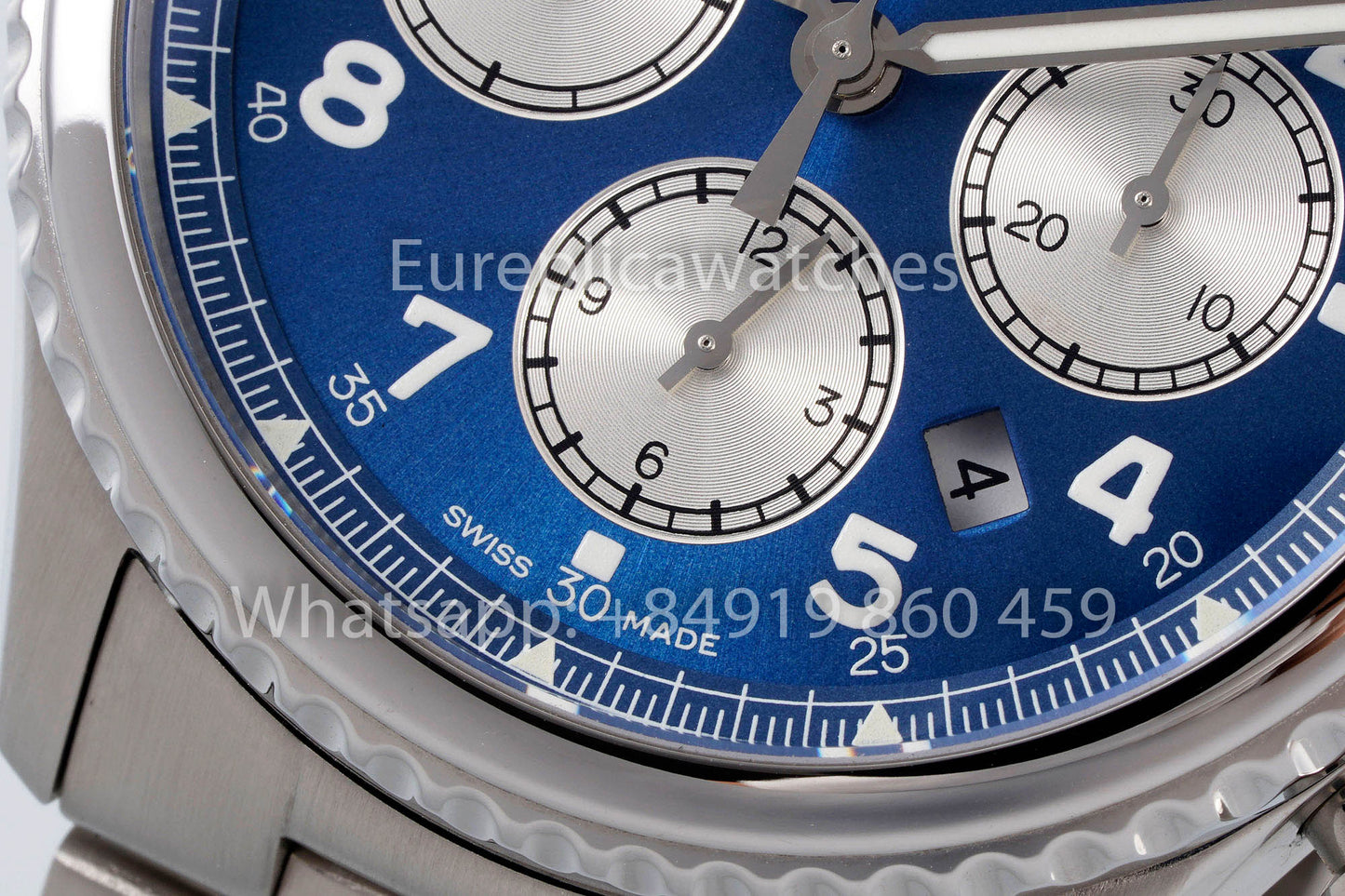 Breitling Aviator 8 AB01194A1B1X1 Esfera azul 1:1 Mejor clon EF Factory Acero inoxidable