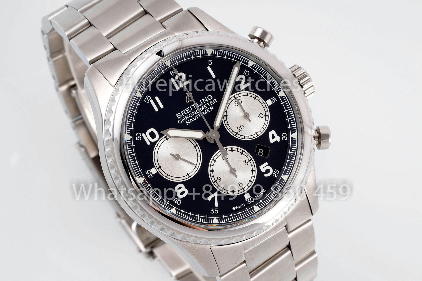 Breitling Aviator 8 Ab0117131b1a1 Black Dial 1:1 Best Clone EF Factory Stainless Steel