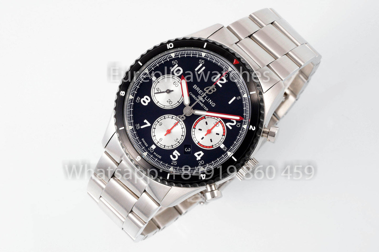 Breitling Aviator 8 AB01194A1B1X1 Quadrante Nero 1:1 Miglior Clone EF Factory Acciaio Inossidabile