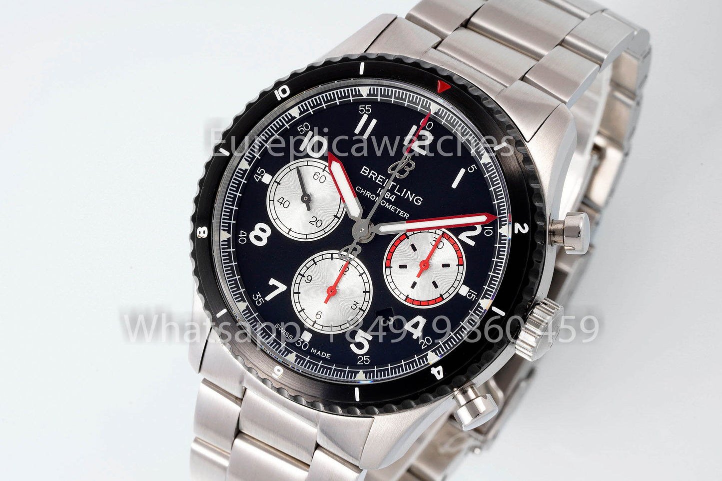 Breitling Aviator 8 AB01194A1B1X1 Quadrante Nero 1:1 Miglior Clone EF Factory Acciaio Inossidabile