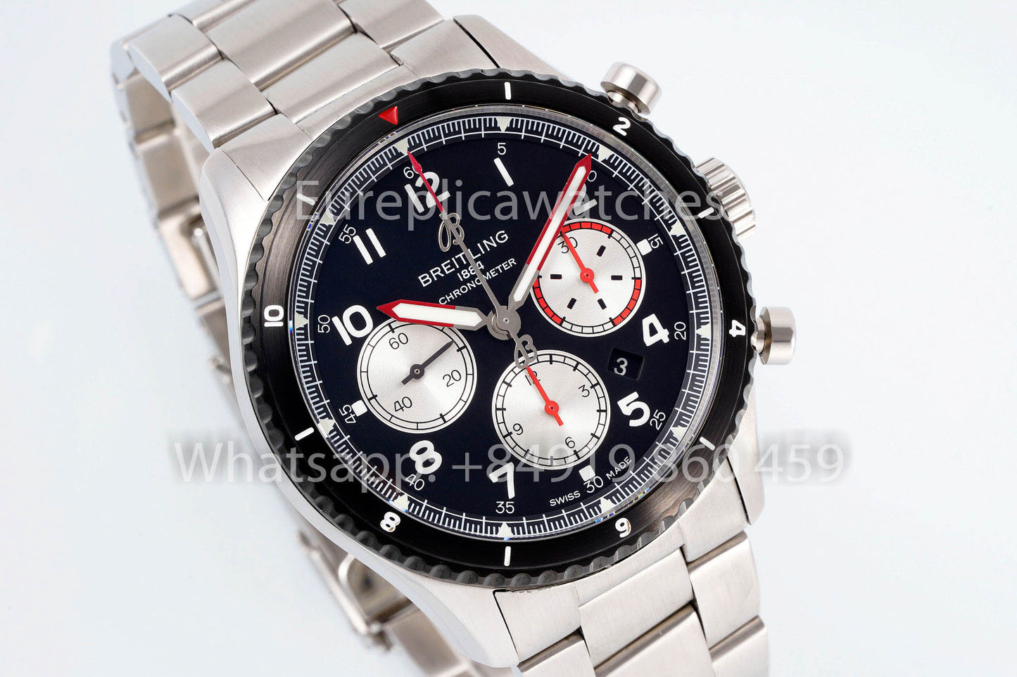 Breitling Aviator 8 AB01194A1B1X1 Quadrante Nero 1:1 Miglior Clone EF Factory Acciaio Inossidabile